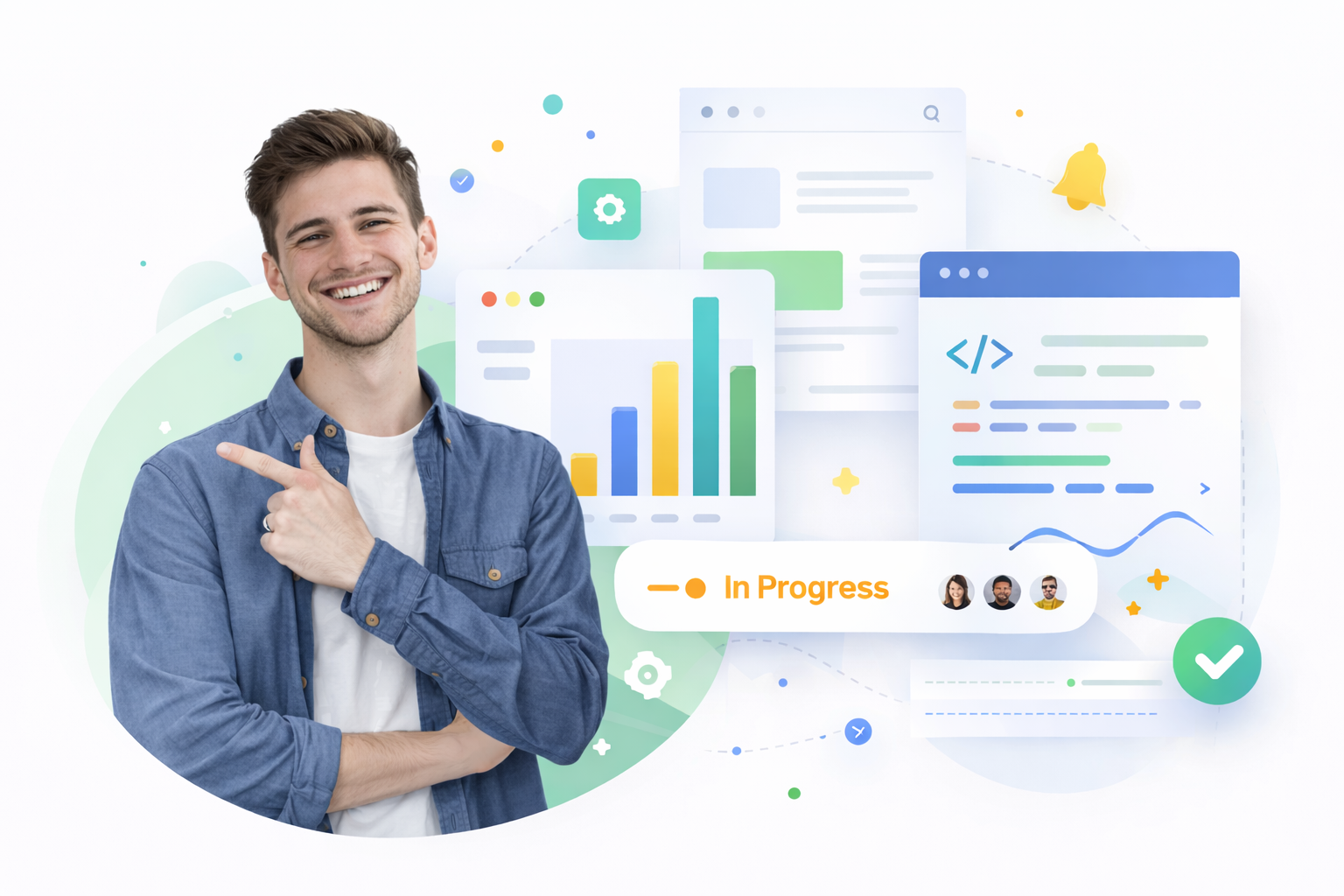 Monocrowler digital growth illustration